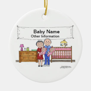 New Baby, Twins - Girls Ceramic Ornament