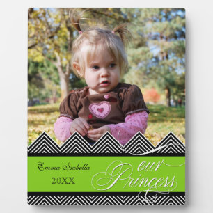 New Baby Zig Zag Chevron Modern Personalized Photo Plaque