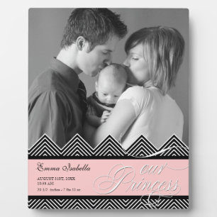 New Baby Zig Zag Chevron Modern Personalized Photo Plaque