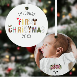 New Baby's 1st Christmas Photo Metal Ornament