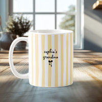 New Baby's Grandma Custom Name Yellow Stripes