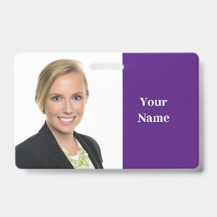 NEW! Badge - Horizontal With Metal Clip Purple