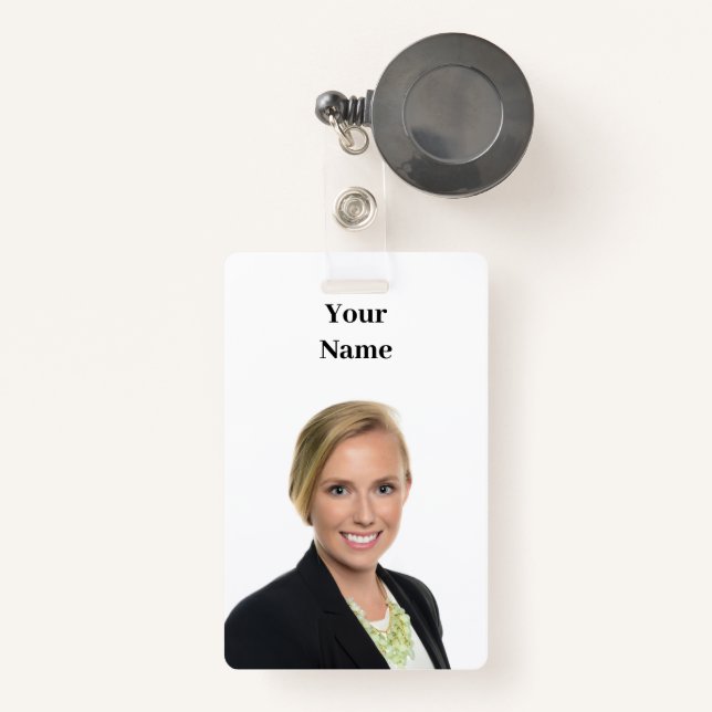 NEW! Badge - Vertical Retractable - Custom (Front with Retractable)
