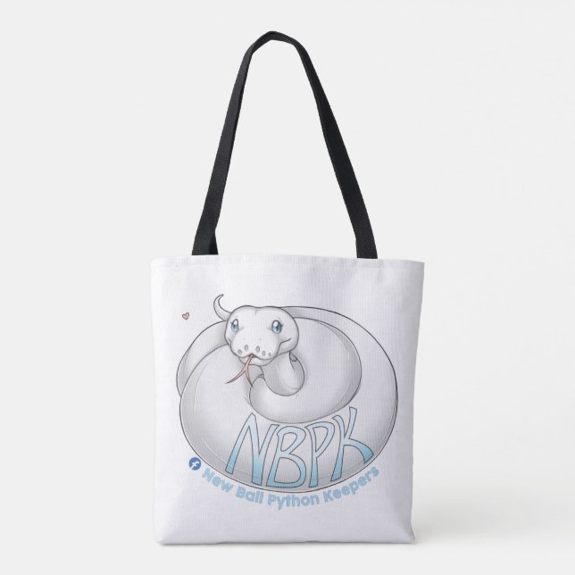 New Ball Python Keepers Yuki Logo white tote (Back)