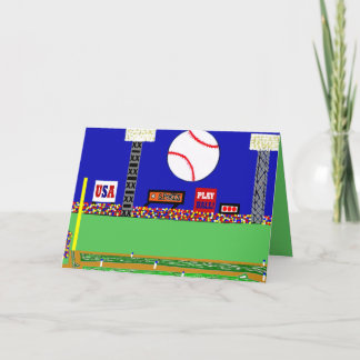 New Baseball Sports Art Blank Card or Invitation