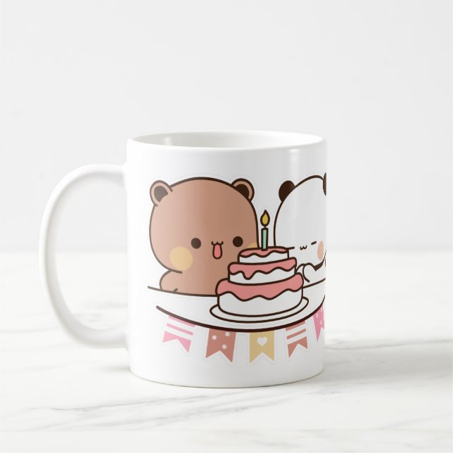 new bear and panda bubu dudu couple coffee mug (Left)