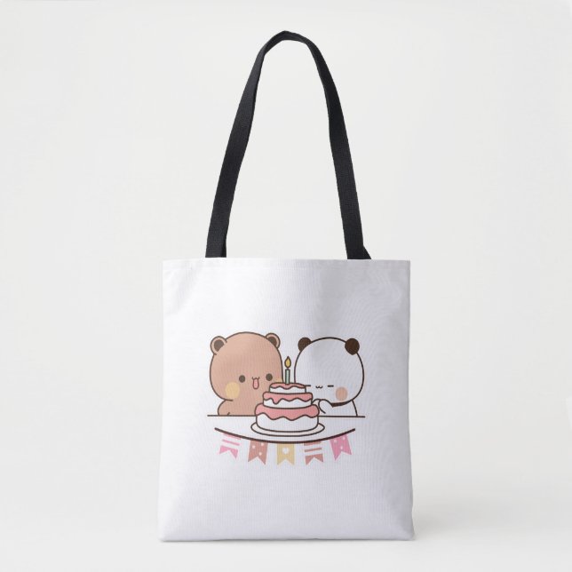 new bear and panda bubu dudu tote bag (Front)