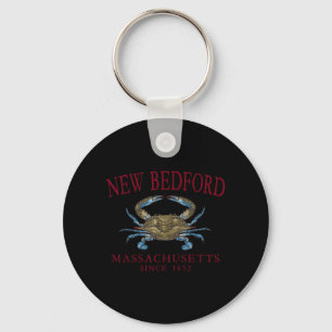 New Bedford Machusetts Crab Town Since 1652 Maroon Keychain