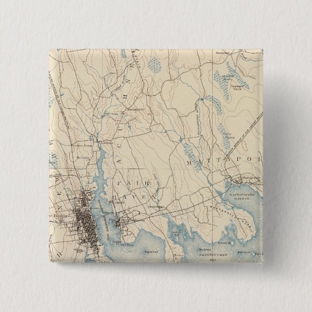 New Bedford, Massachusetts 2 Inch Square Button (Front)