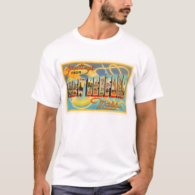 New Bedford Massachusetts MA Old Travel Souvenir T-Shirt (Front)