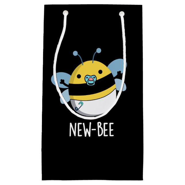 New Bee Funny Insect Bug Pun Dark BG Small Gift Bag (Front)