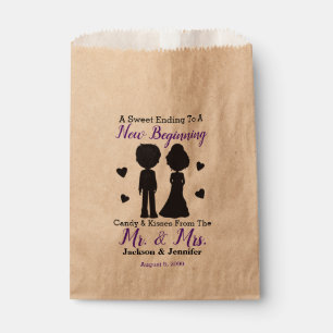 New Beginning Candy Kisses Mr Mrs Custom Wedding Favour Bag