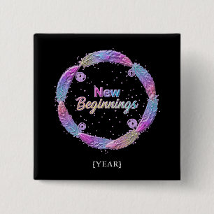New Beginnings 2027 2 Inch Square Button