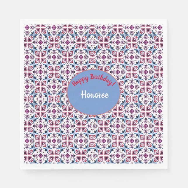 New Beginnings Birthday Pretty Pattern   Napkin (Front)
