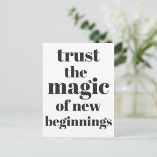 New Beginnings Bold Typograpy Inspirational Quote Postcard