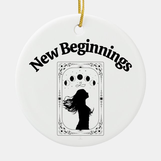 New Beginnings Breakup Divorce Tarot Card Zodiac Ceramic Ornament (Front)