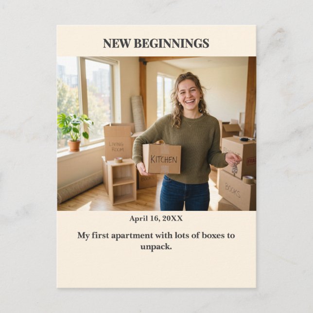New Beginnings Custom Photo Postcard (Front)