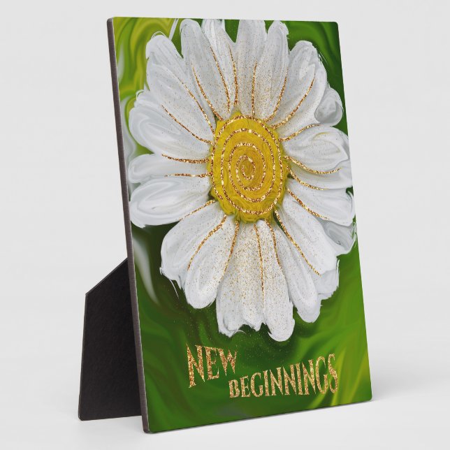 New Beginnings - Daisy flower power Plaque (Side)