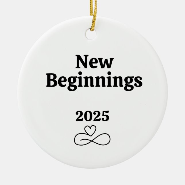New Beginnings, Divorce Gifts for Her Holiday Xmas Ceramic Ornament (Front)