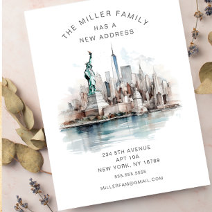 New Beginnings NYC Skyline Moving Announcement  Postcard