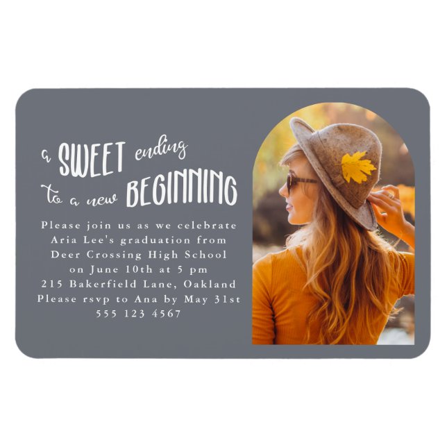 New Beginnings Photo Graduation Party Magnet (Horizontal)