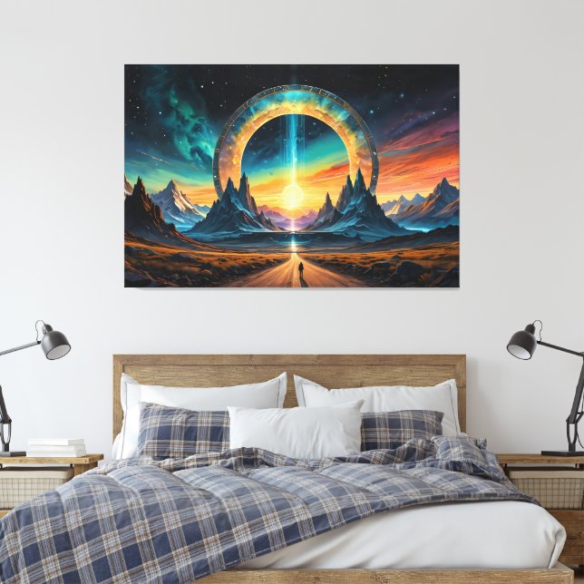 New Beginnings: Step Through a Stargate Canvas Print (Insitu(Bedroom))