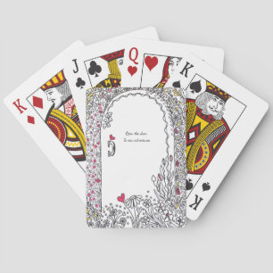 New Beginnings: Whimsical Floral Garden Door Playing Cards