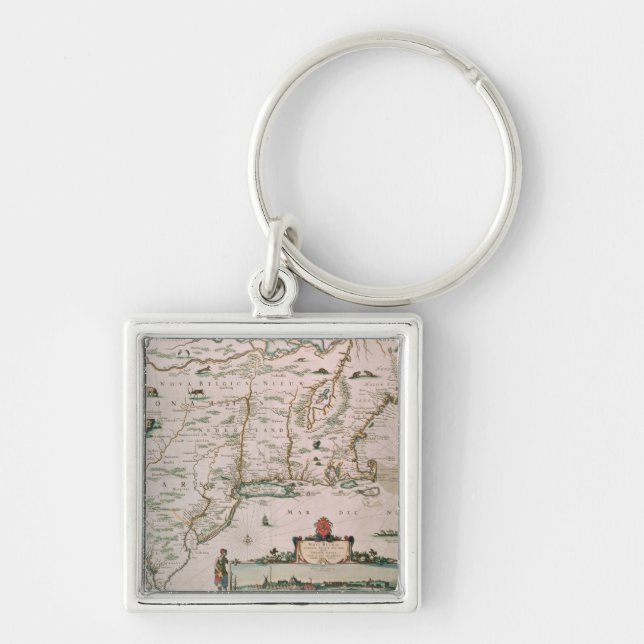 New Belgium, plate from 'Atlas Contractus' c.1671 Keychain (Front)