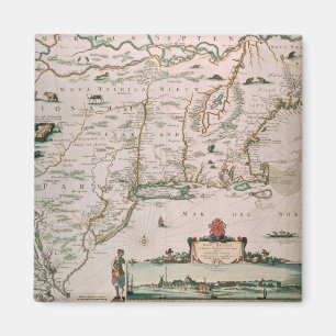 New Belgium, plate from 'Atlas Contractus' c.1671 Magnet