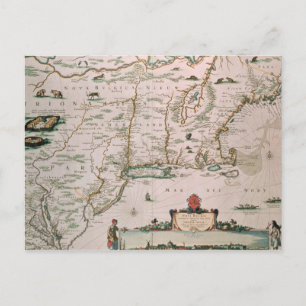 New Belgium, plate from 'Atlas Contractus' c.1671 Postcard