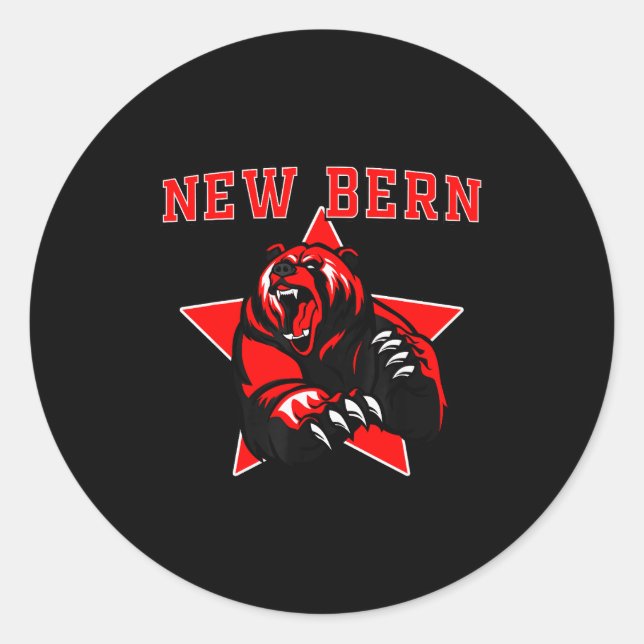 New Bern Bears High School Team Srit  Classic Round Sticker (Front)