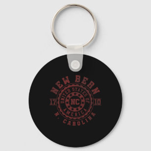 New Bern Nc North Carolina Vintage City Apparels  Keychain