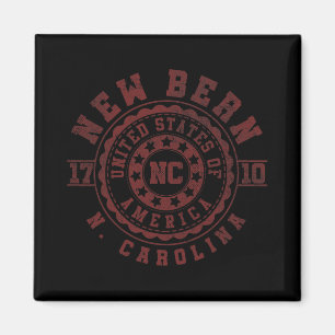 New Bern Nc North Carolina Vintage City Apparels  Magnet