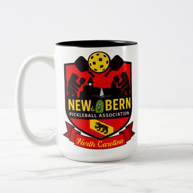 New Bern Pickleball Club Association Two-Tone Coffee Mug (Left)