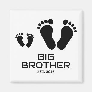 New Big Brother Little Footprints Est Date Magnet