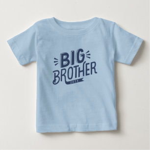 New BIg Brother To Be Navy Hand-lettered Baby T-Shirt