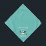 New Big Sister Stork Teal Dog Bandana<br><div class="desc">Teal bandana, with a cute, funny, text announcement... .Guess Who's Going to be a Big Sister? Because your pet is part of the family too! Perfect for your announcing a new pet or baby! The background colour is customizable to any colour you desire, as are the font style, size, and/or...</div>