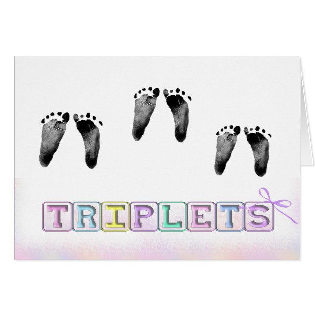 New Birth Triplets Footprints (Front Horizontal)