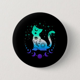New Blue Gay Male Mlm Pride Flag, Astrology Cat 2 Inch Round Button