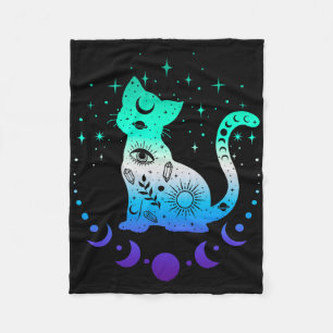 New Blue Gay Male Mlm Pride Flag, Astrology Cat Fleece Blanket