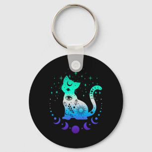 New Blue Gay Male Mlm Pride Flag, Astrology Cat  Keychain