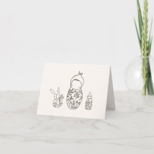 New born baby art  card