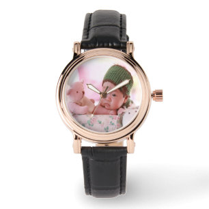 New born baby girl photo watch