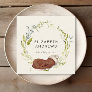 New Born-Eucalyptus-Wreath, Modern business card