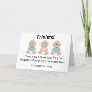 New Born Triplets Customized Card