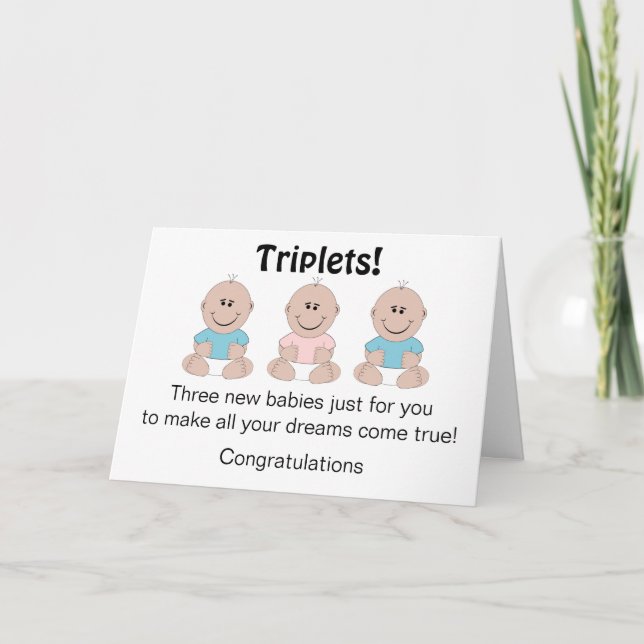 New Born Triplets Customized Card (Front)