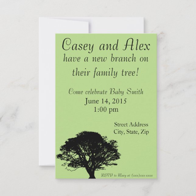 New Branch on the Family Tree Baby Shower Invite (Front)