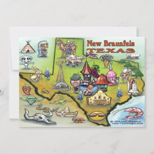 New Braunfels TEXAS Map Card