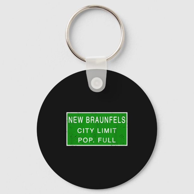 New Braunfels Texas Pulation Full Fastest Growing  Keychain (Front)