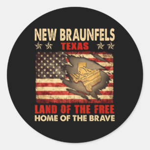 New Braunfels Texas Usa Flag 4th Of July  Classic Round Sticker